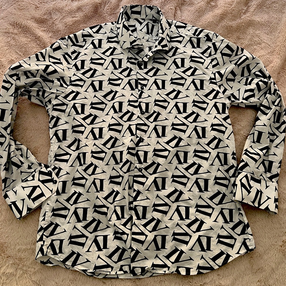 Men’s LV print party shirt (3XL) {47/48)